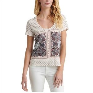 Lucky Brand paisley border t shirt
